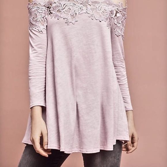 Anthropologie Meadow Rue Laceline Off Shoulder Top - Picture 6 of 8